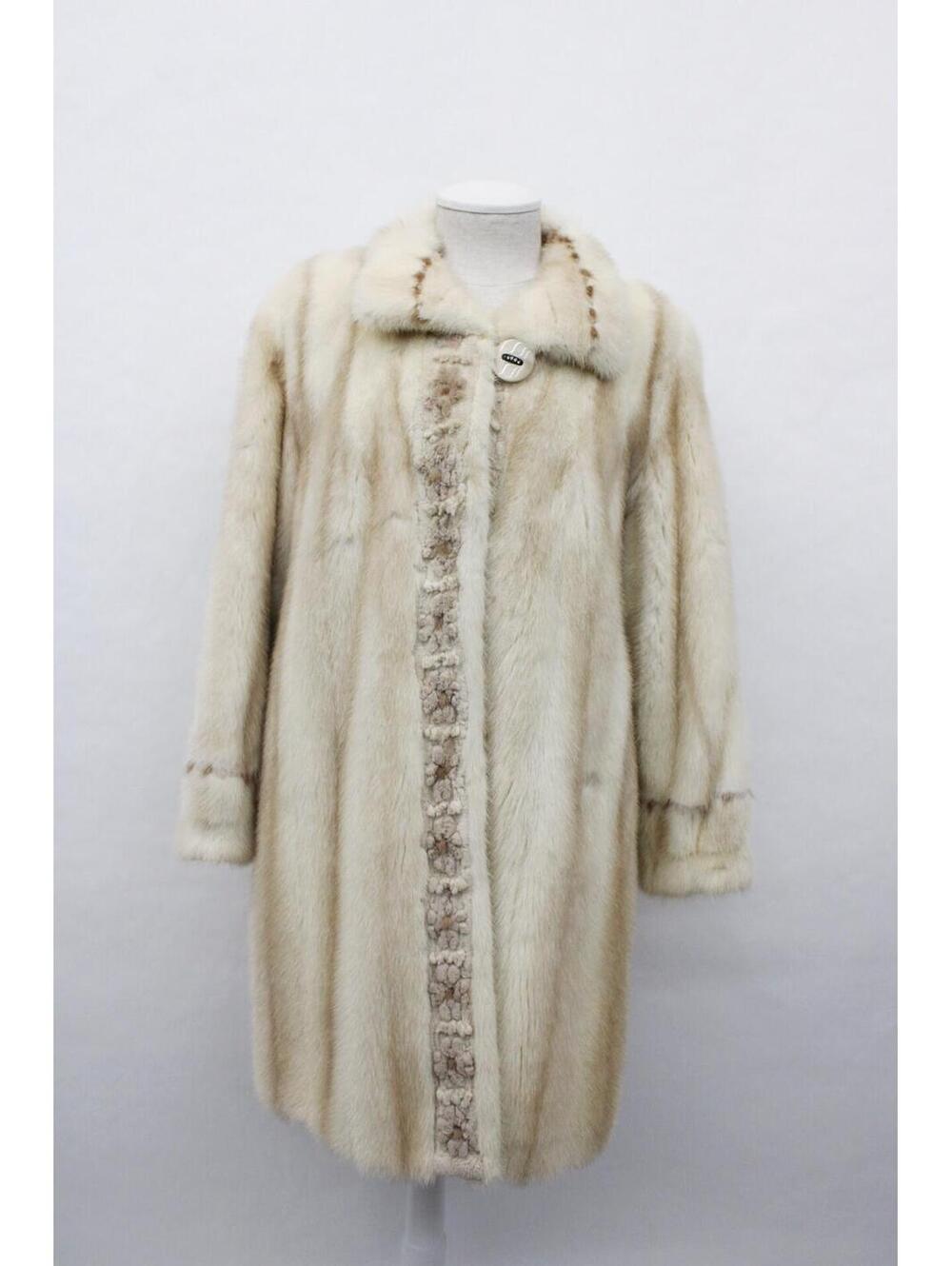 Excellent Pearl Mink & Sheared Beaver Fur Coat Jacket Women Woman Size 6 Small